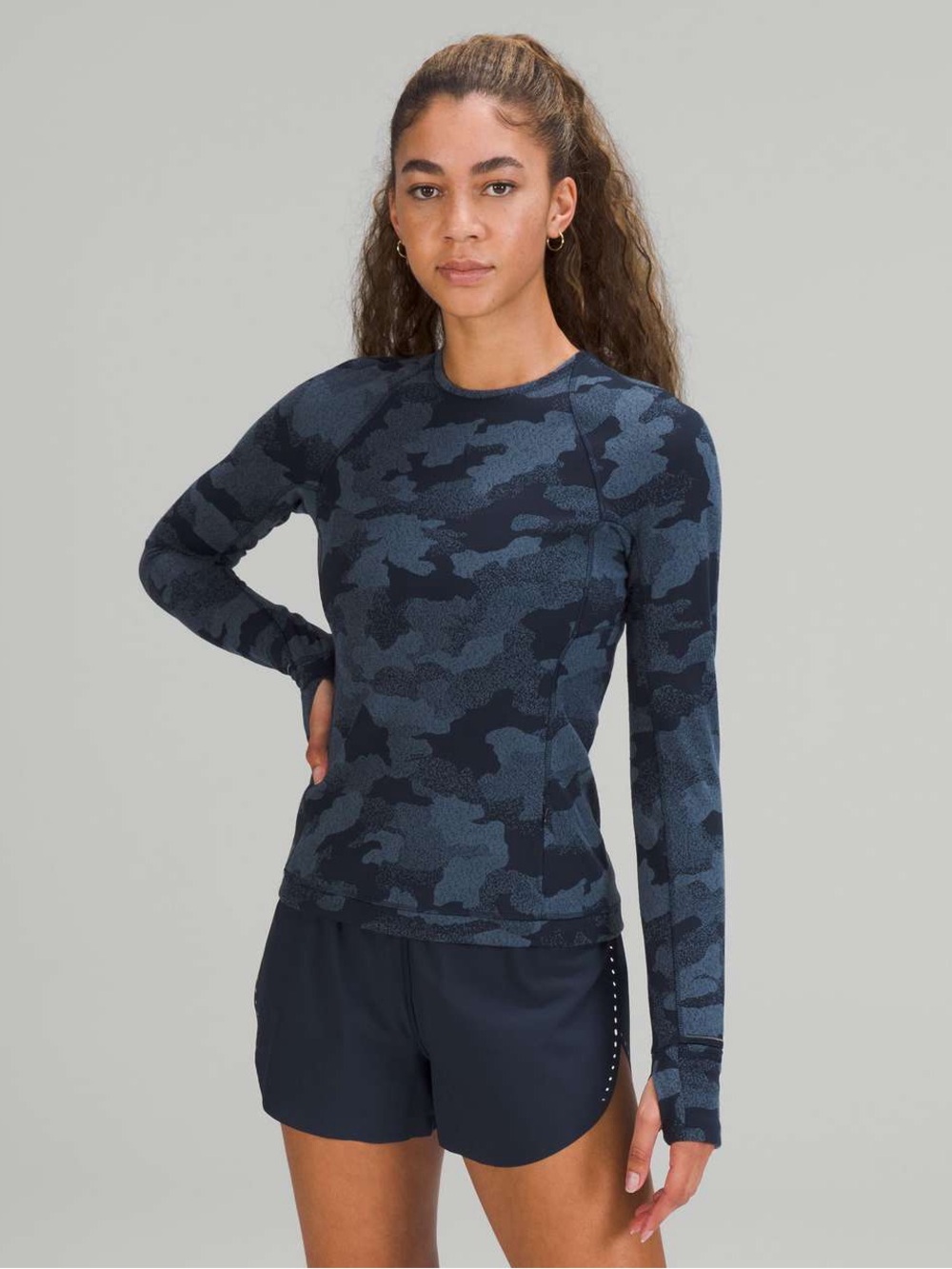 lululemon athletica Navy Camo Crewneck Sweater